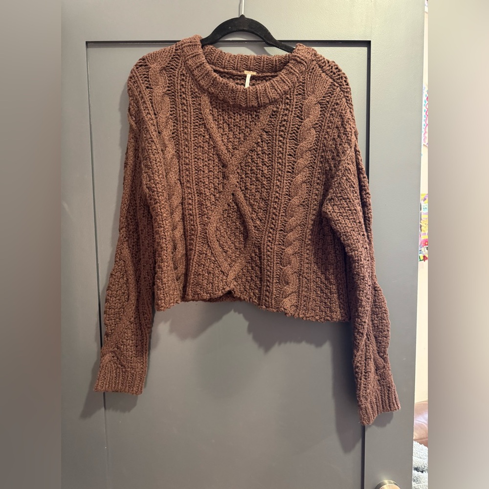 Free People chunky brown sweater